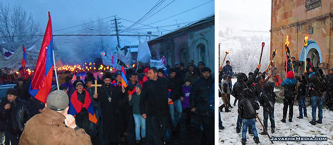 Residents of Kulikam village hold torch-lit march in memory of Armenian Genocide victims